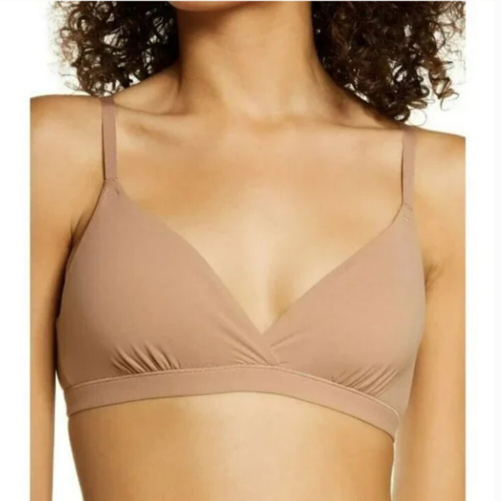 SKIMS Fits Everybody Crossover Bralette XXS Ochre NWT br-tri-0235 Wireless Bra